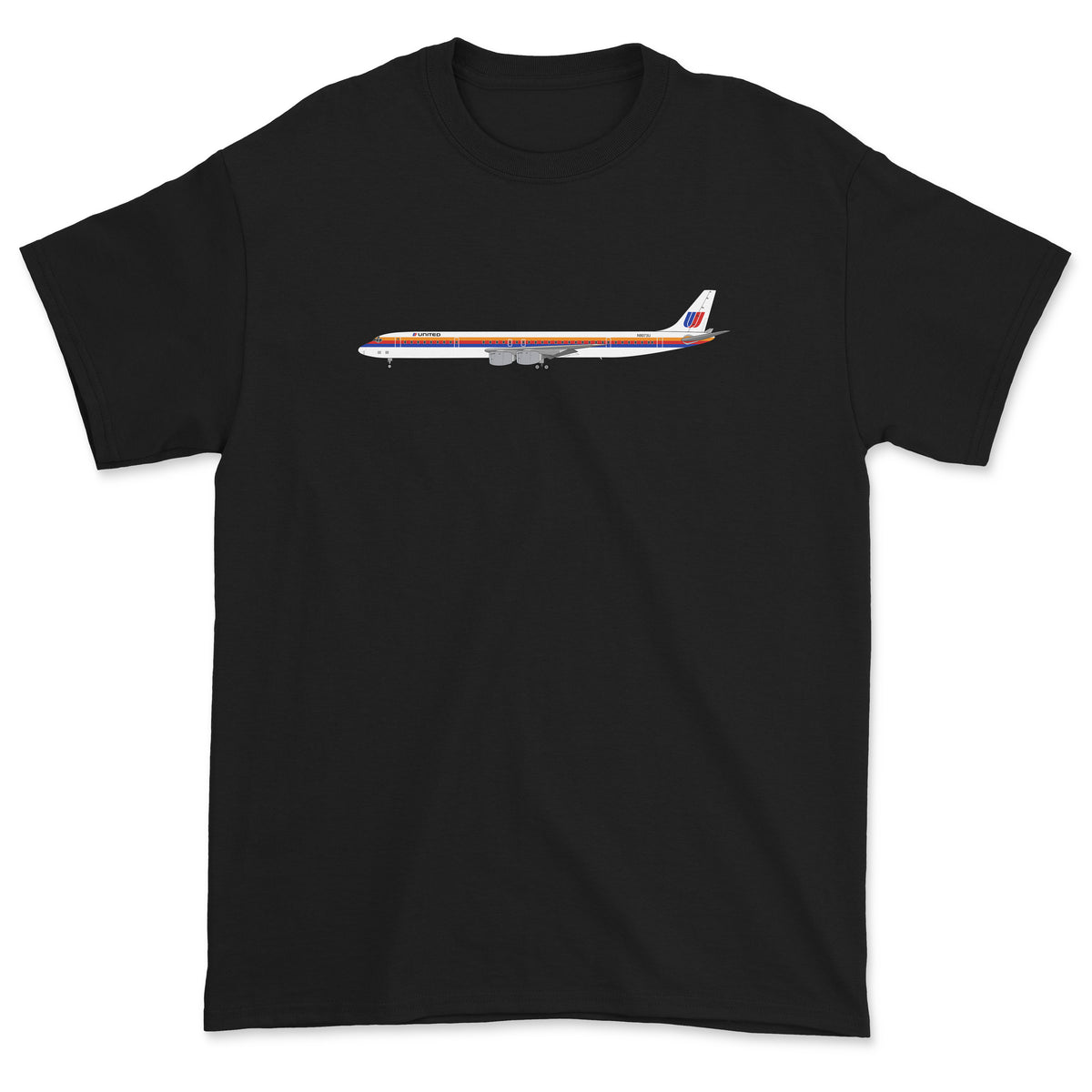 United Airlines Douglas DC-8-71 Unisex T-Shirt - Black