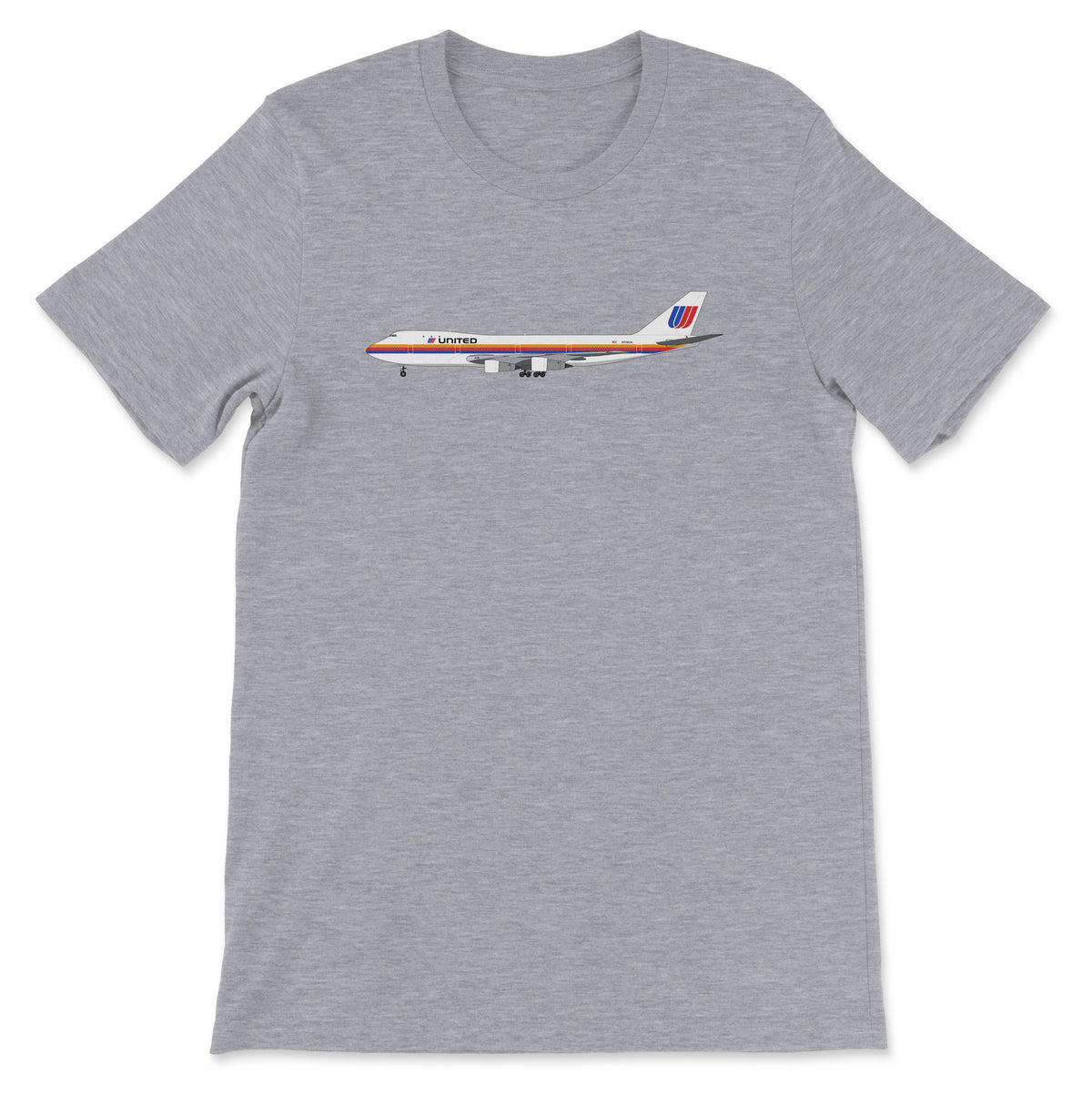United Airlines Boeing 747-100 Unisex T-Shirt - Athletic Heather
