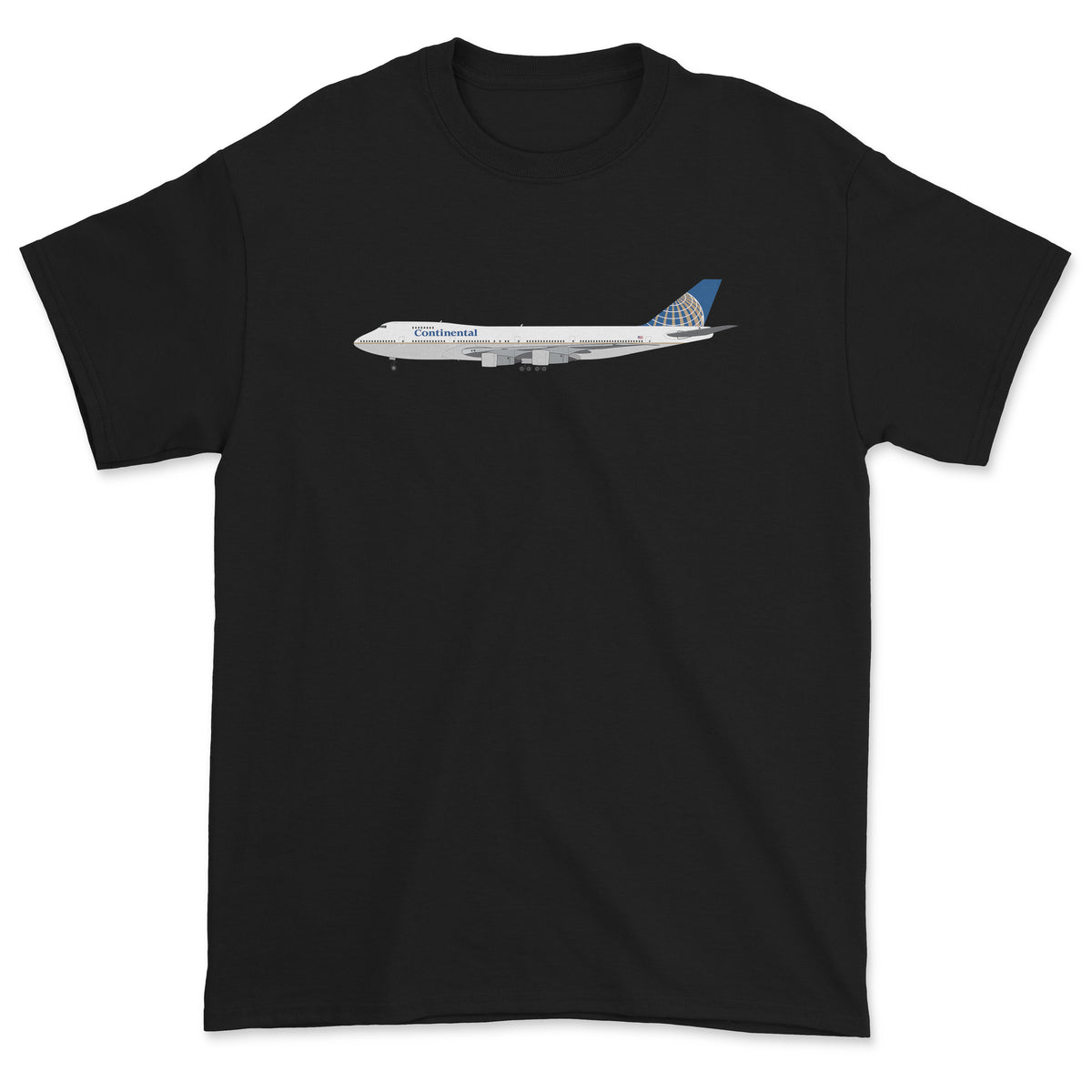 Continental Airlines Boeing 747-200 Unisex T-Shirt - Black