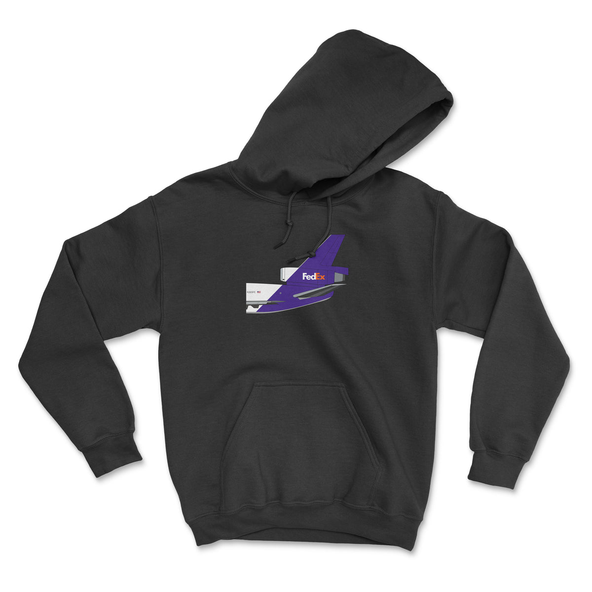 FedEx Mcdonnell Douglas DC-10 Tail Section Unisex Hoodie - Black