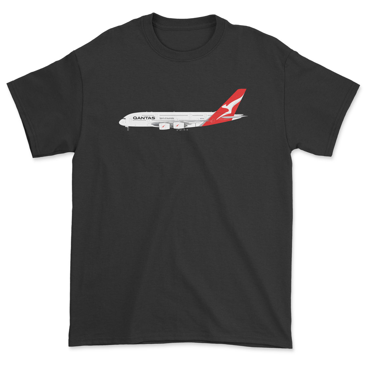 Qantas Airbus A380 Unisex T-Shirt - Black
