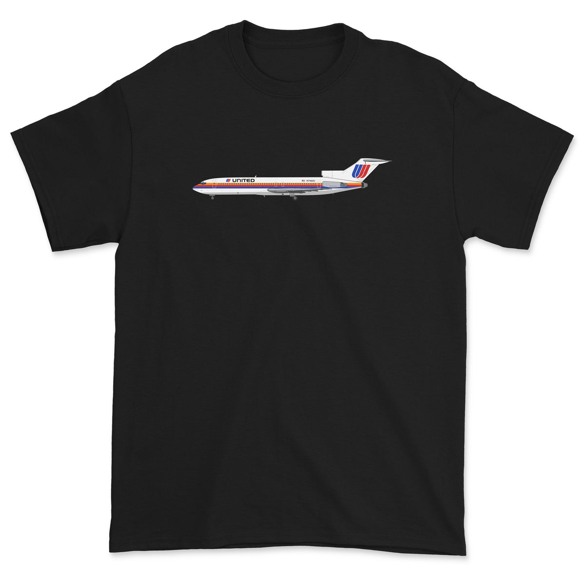 United Airlines Boeing 727 Unisex T-Shirt - Black