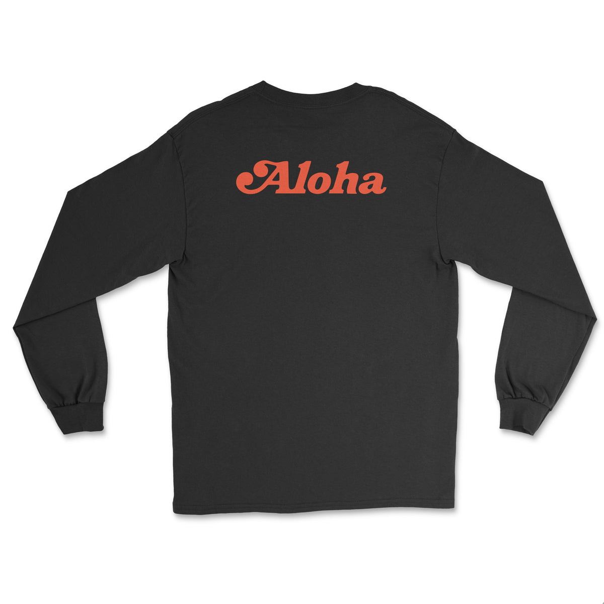Aloha Airlines Unisex Long Sleeve T-Shirt Printed On The Back - Black