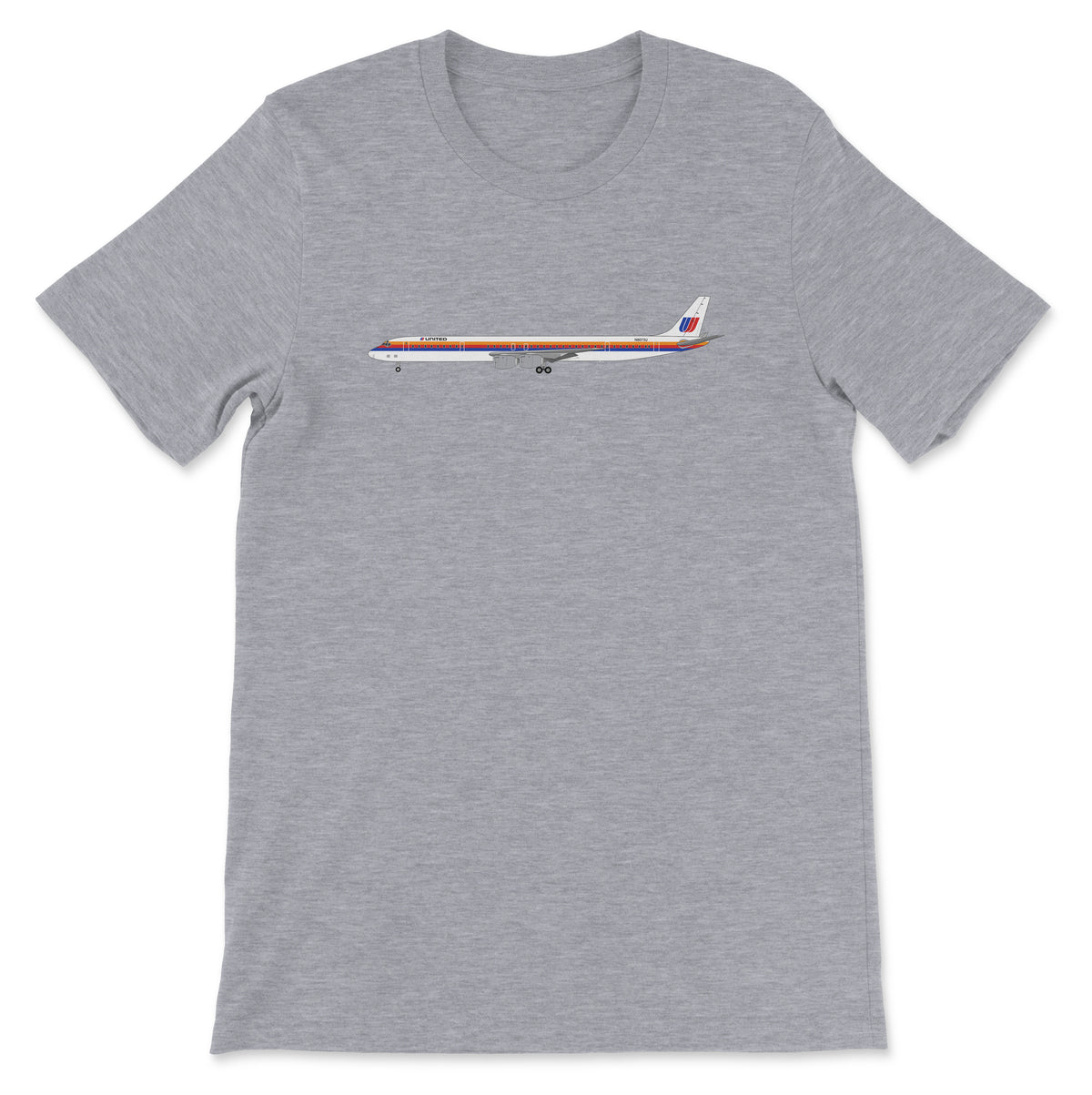 United Airlines Douglas DC-8-71 Unisex T-Shirt - Athletic Heather