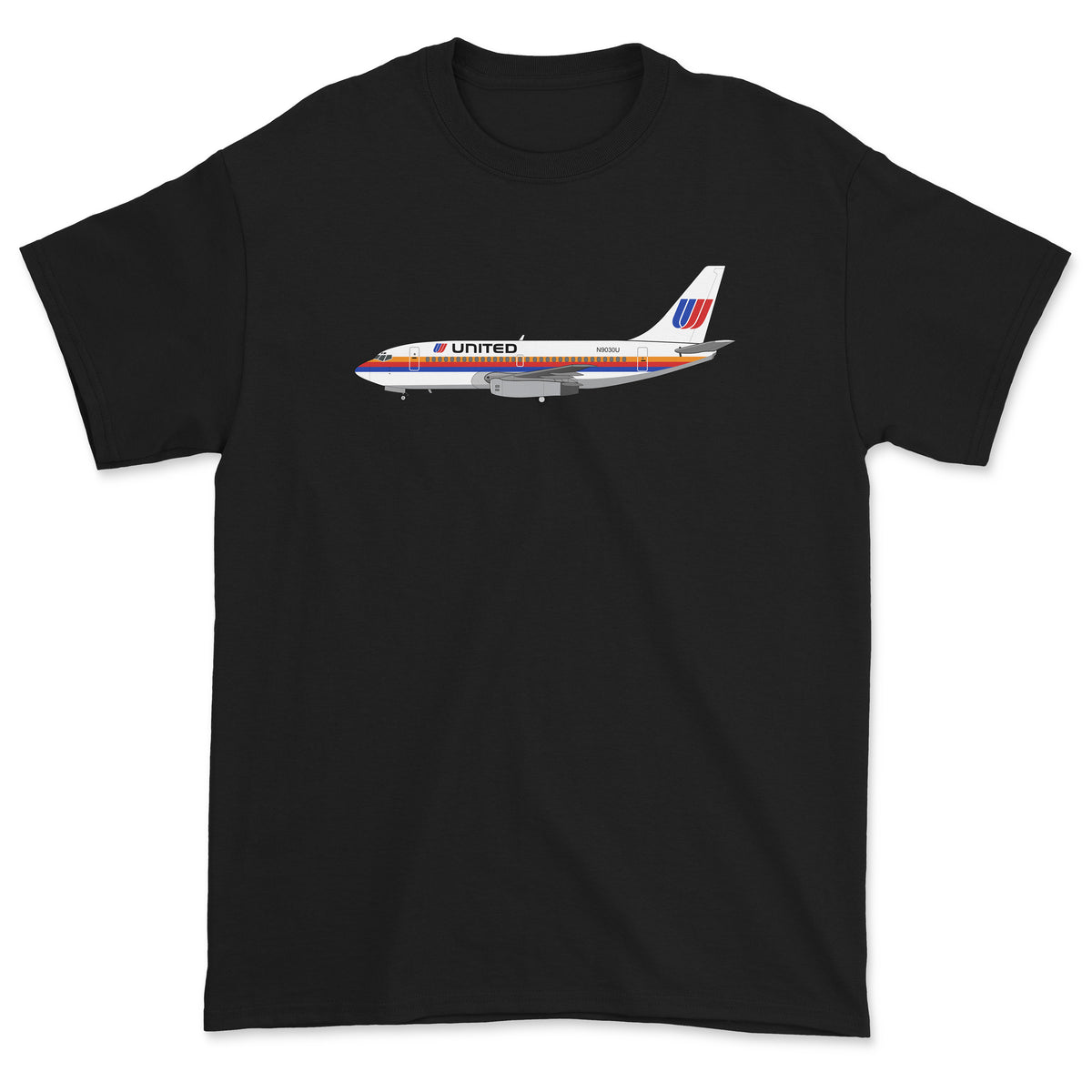 United Airlines Boeing 737 Unisex T-Shirt - Black