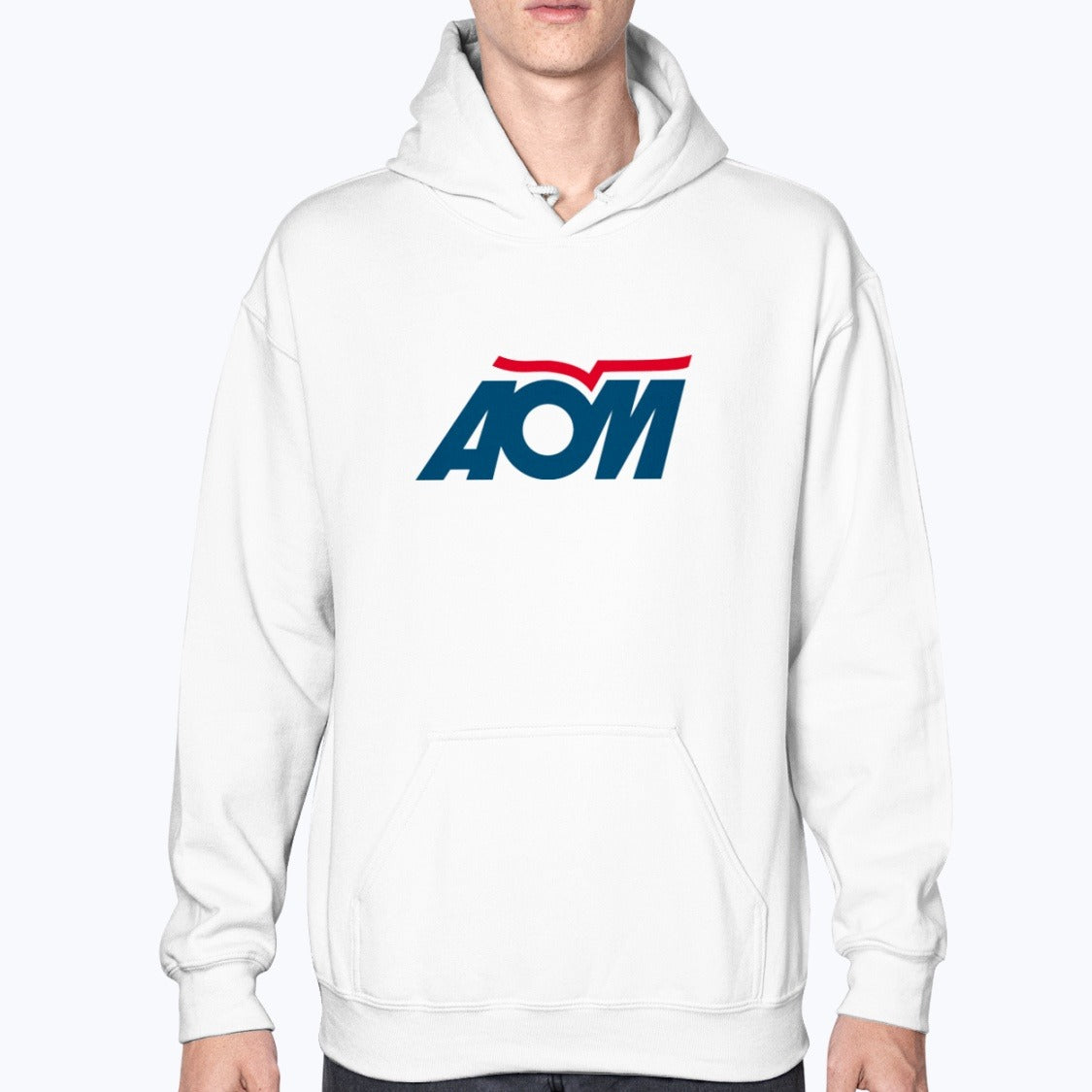AOM French Airlines Unisex Hoodie - White - Model