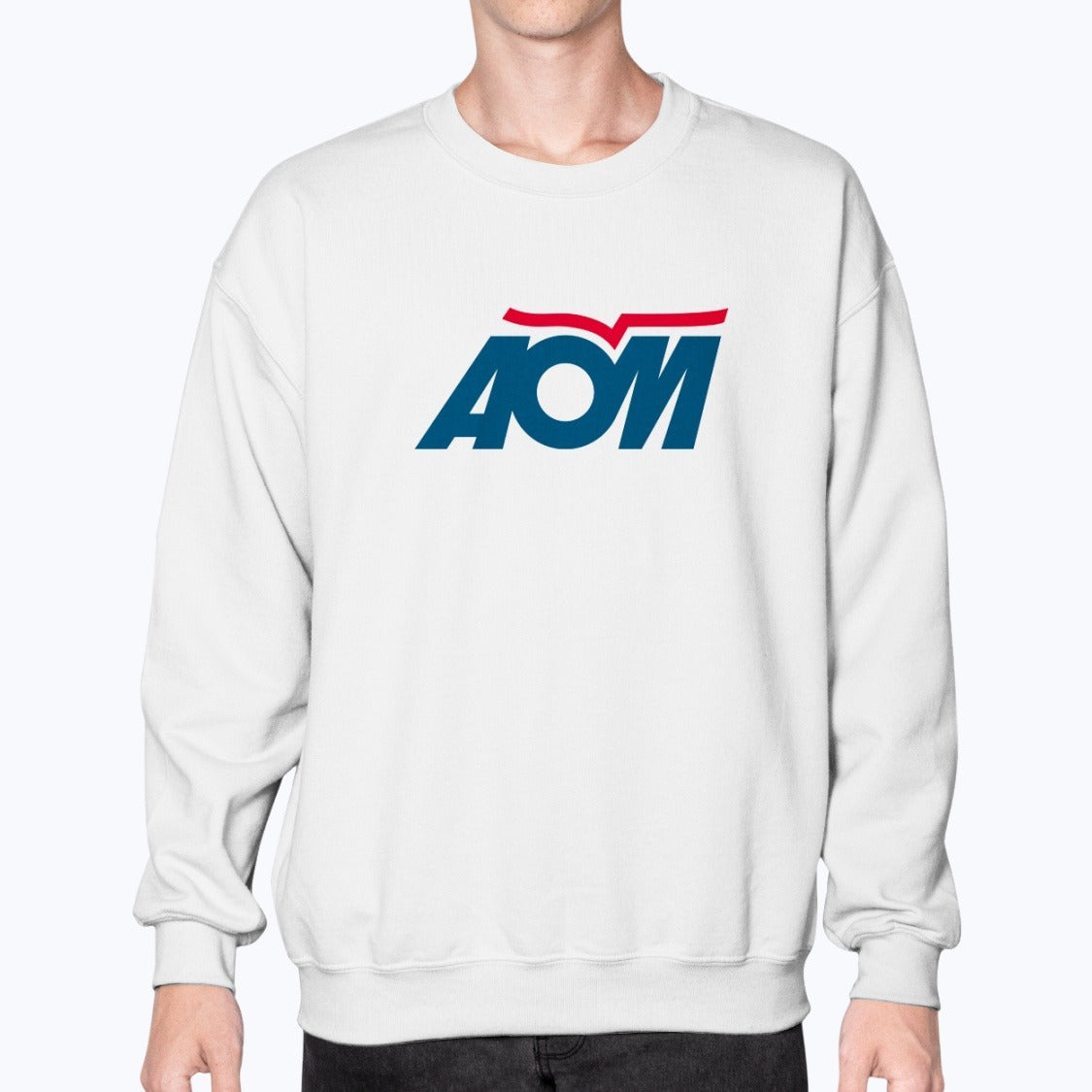 AOM French Airlines Unisex Sweatshirt - White - Model