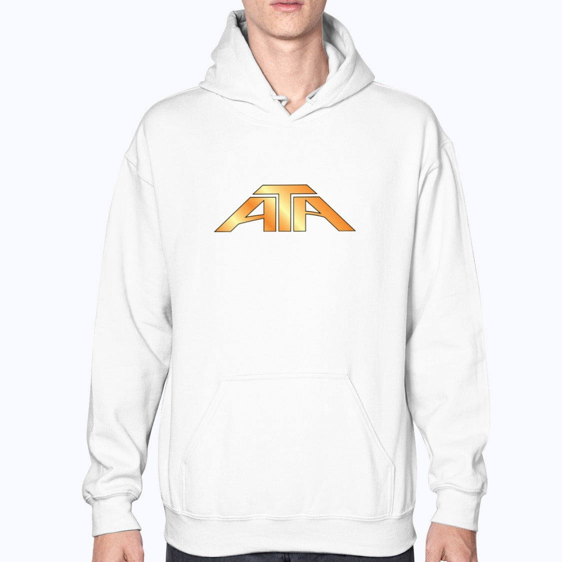 ATA Airlines Unisex Hoodie - White - Model