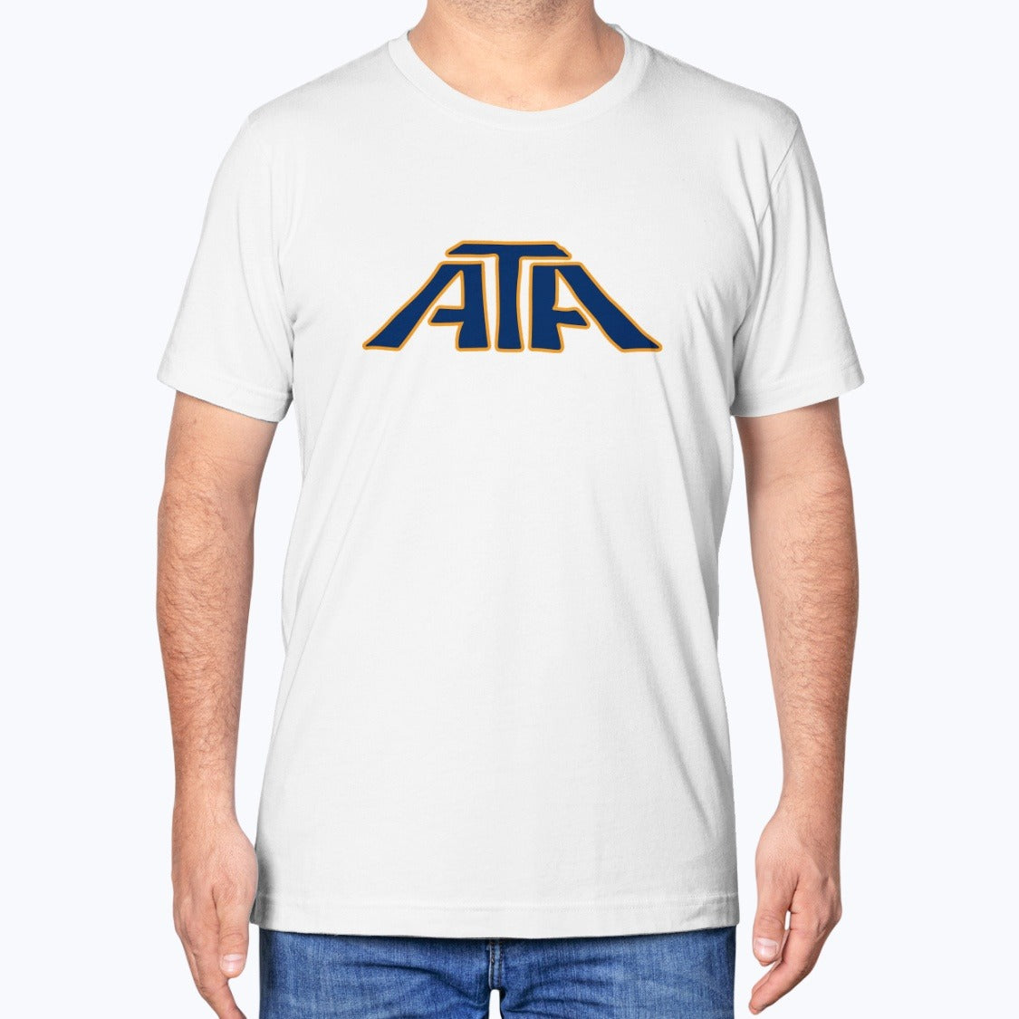 ATA Airlines Unisex T-Shirt - White - Model