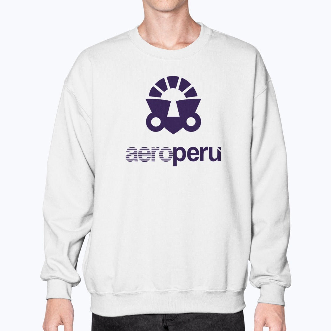 Aeroperu Unisex Sweatshirt - White - Model