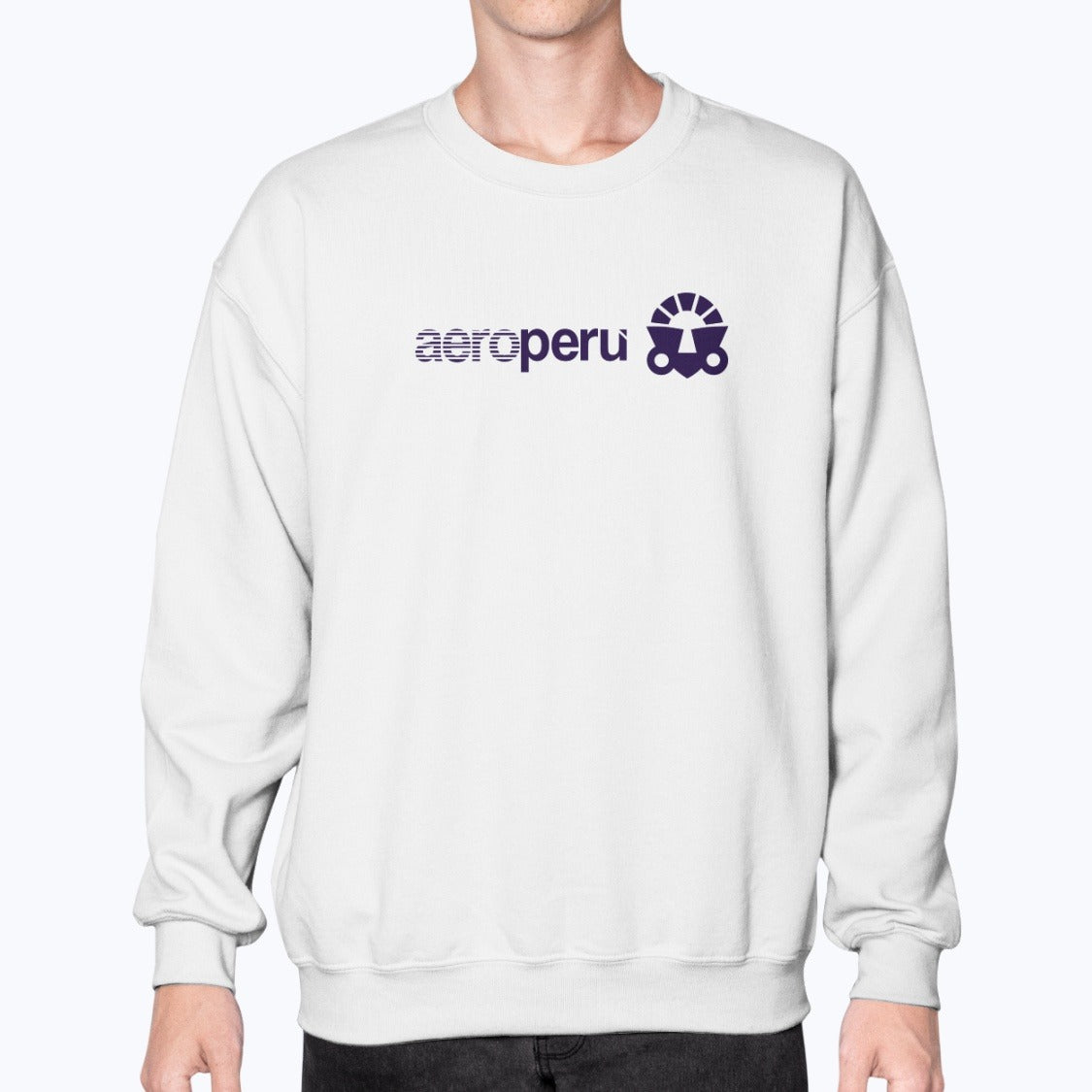 Aeroperu Unisex Sweatshirt - White - Model