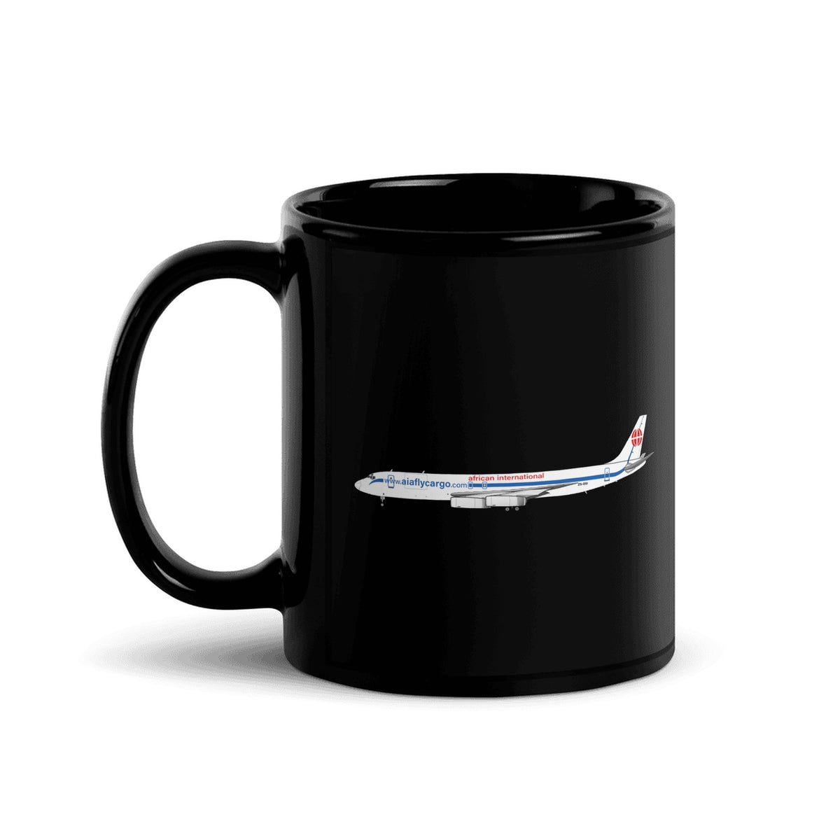 African International DC-8 Coffee Mug - Black - 11 oz - Right