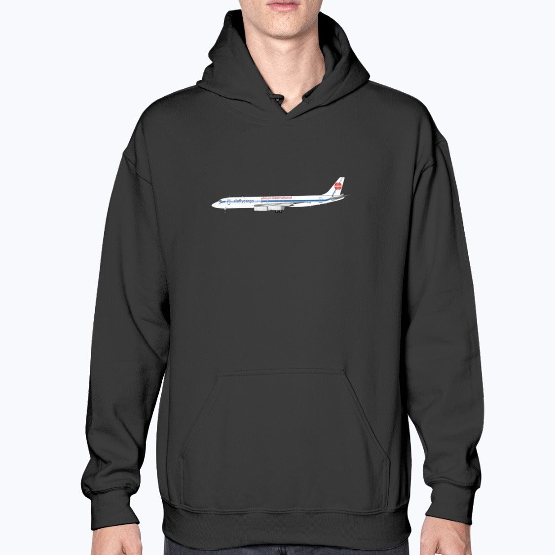 African International DC-8 Unisex Hoodie - Black - Model