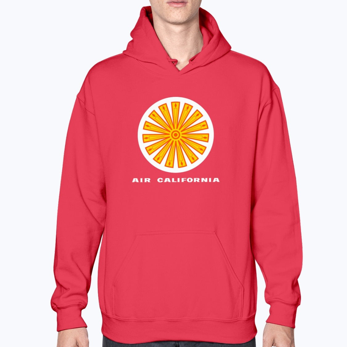 Air California Unisex Hoodie - Red - Model