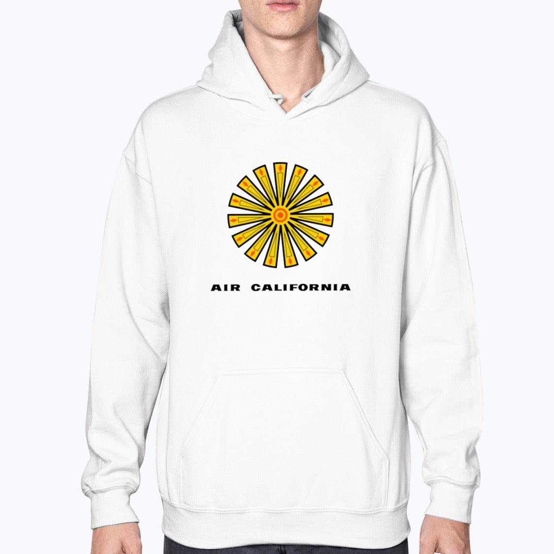 Air California Unisex Hoodie - White - Model