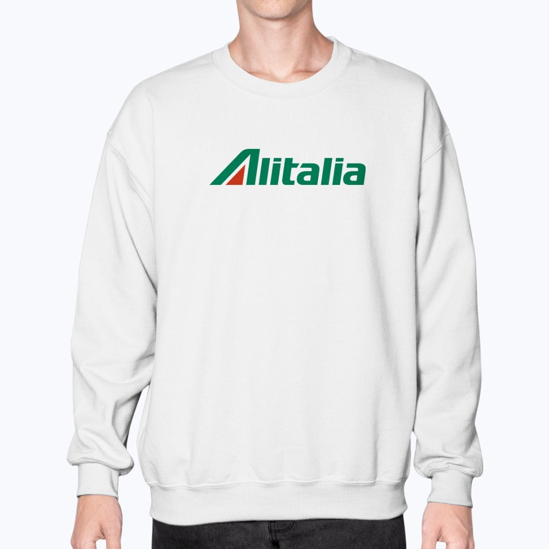 Alitalia Unisex Sweatshirt - White - Model