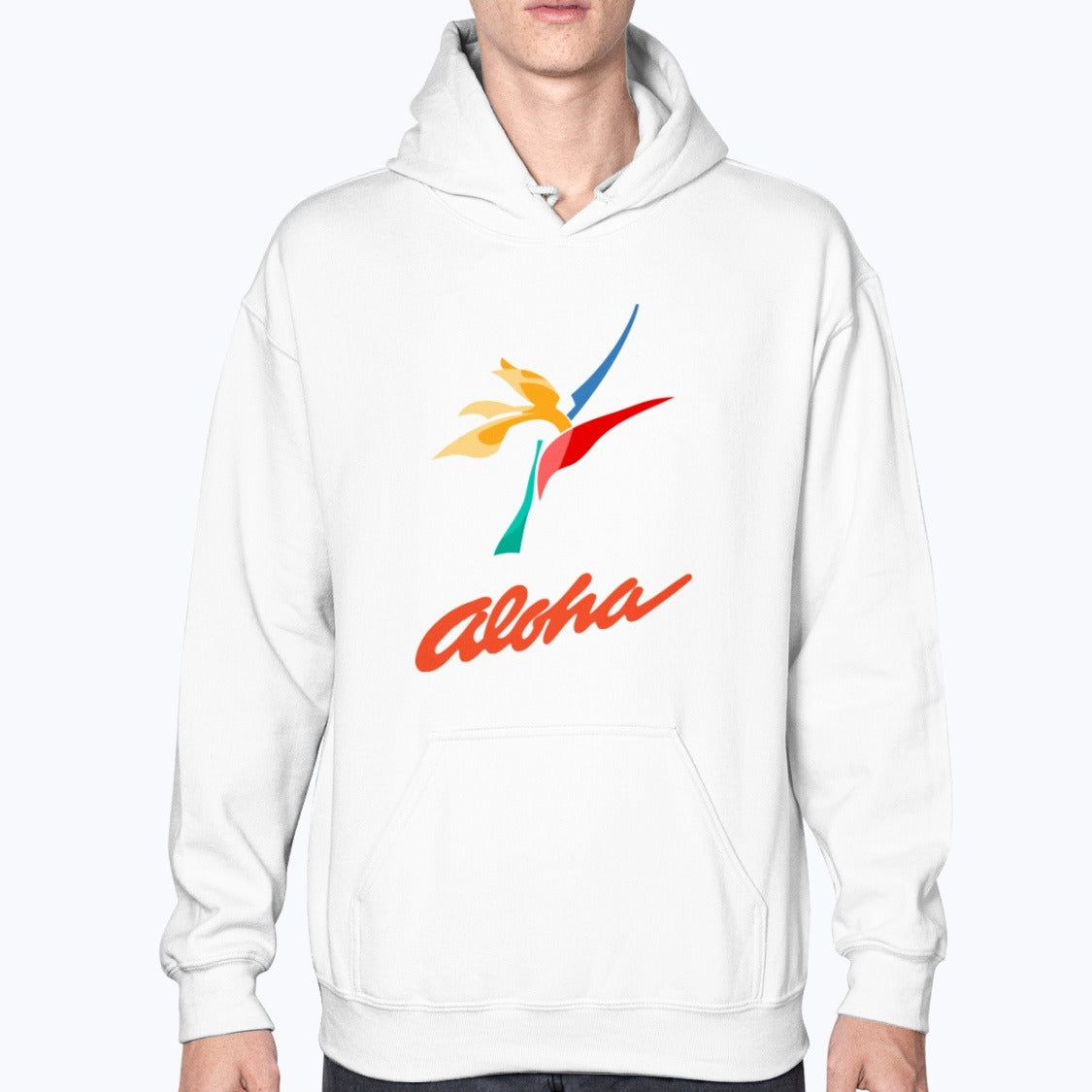 Aloha Airlines Unisex Hoodie - White - Model