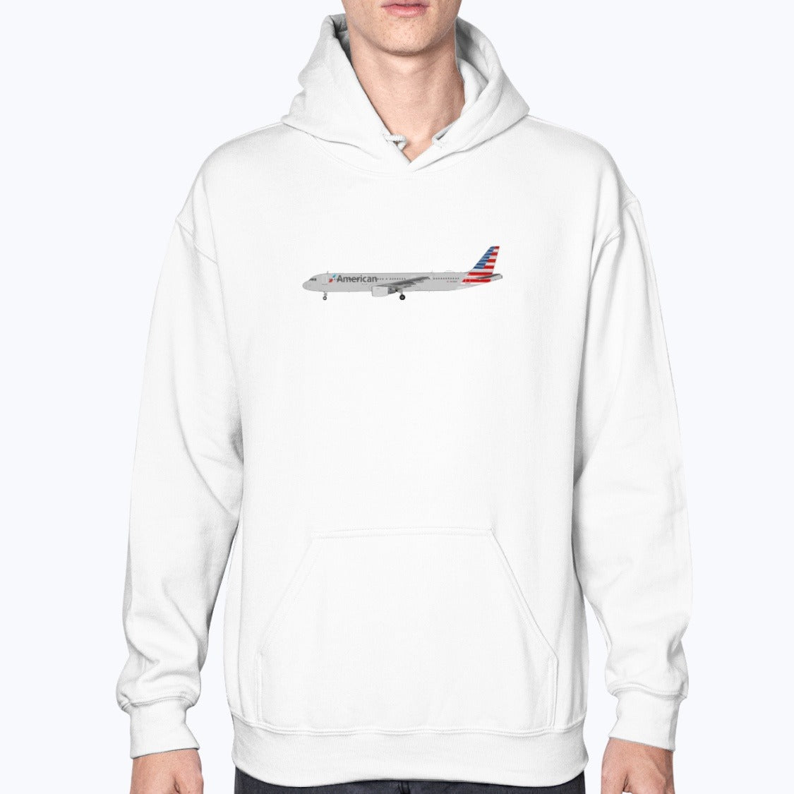 American Airlines A321 Unisex Hoodie - White - Model