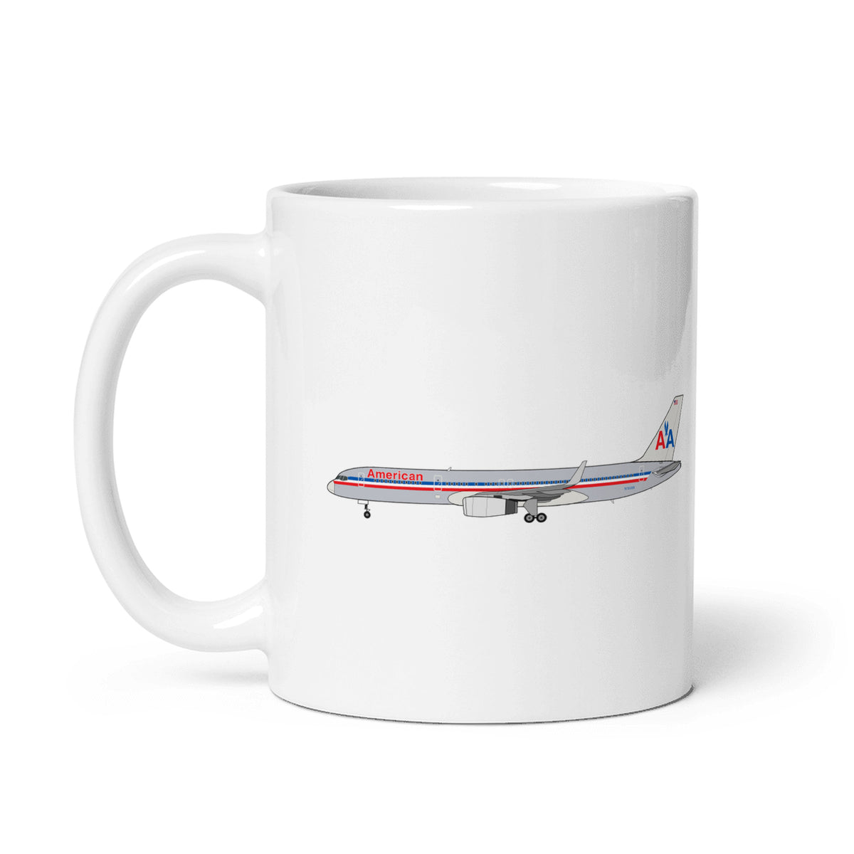 American Airlines B757-200 Coffee Mug - White - 11 oz - Right
