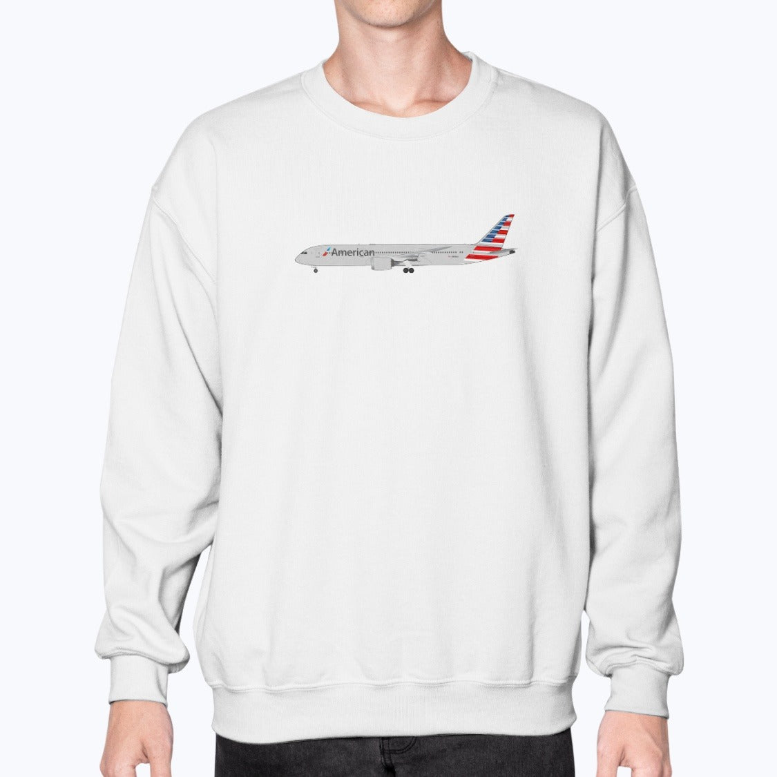 American Airlines B787 Unisex Sweatshirt - White - Model