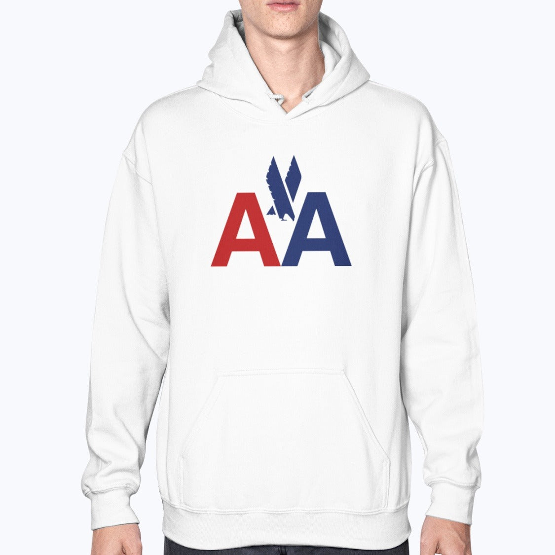 American Airlines Unisex Hoodie - White - Model