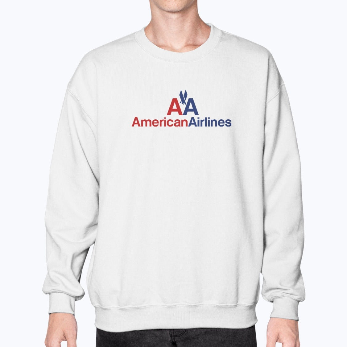American Airlines Unisex Sweatshirt - White - Model