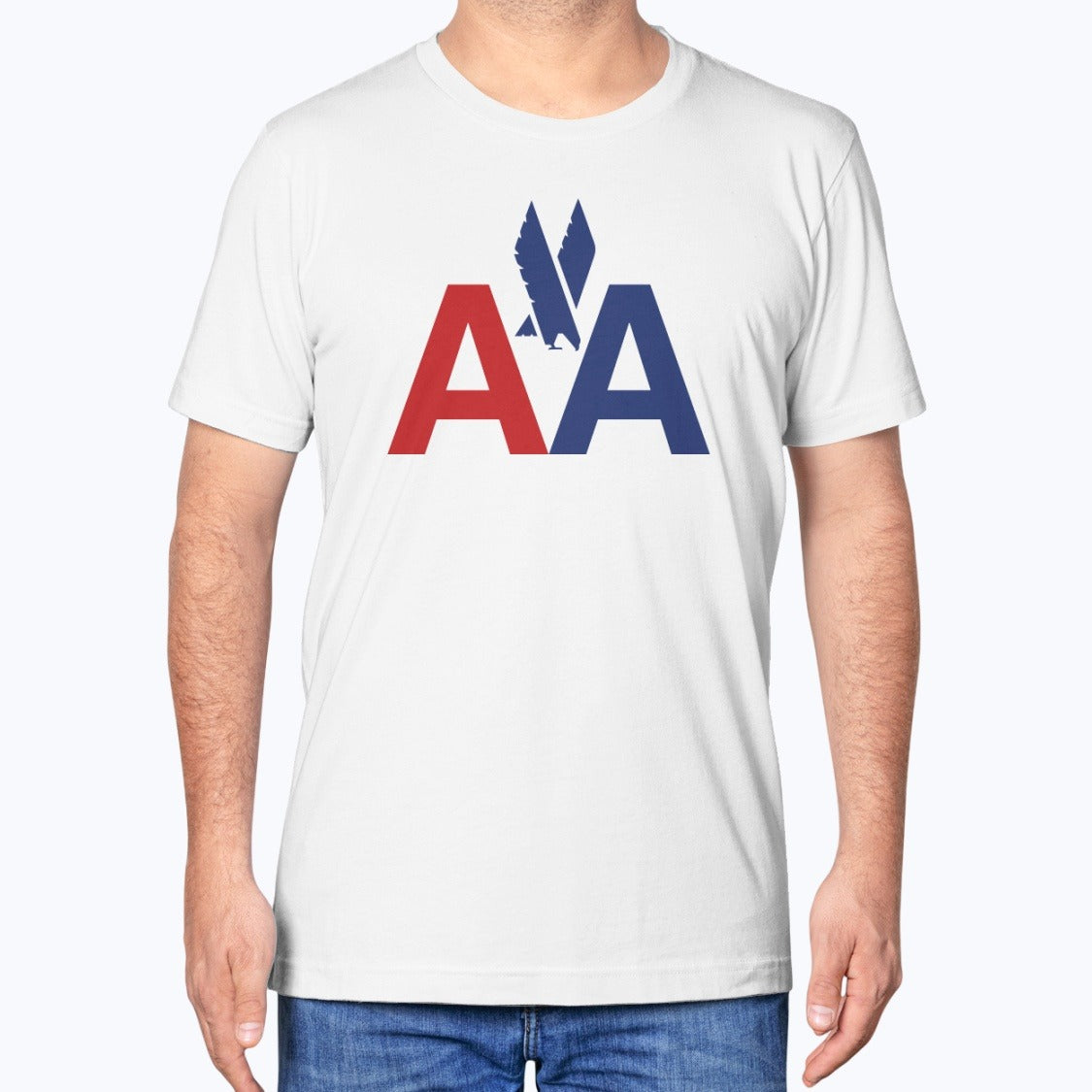 American Airlines Unisex T-Shirt - White - Model