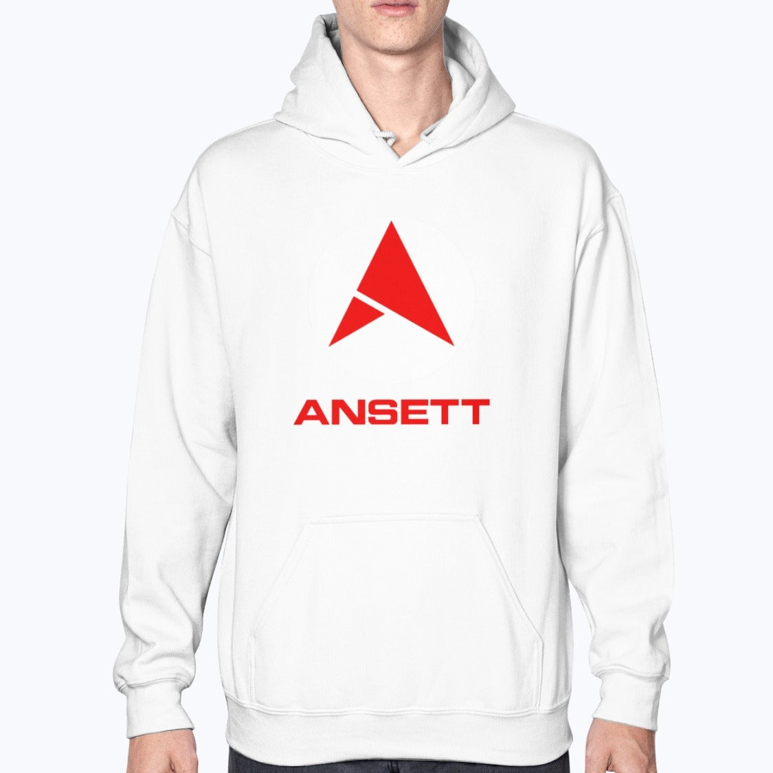 Ansett Australia Unisex Hoodie - White - Model