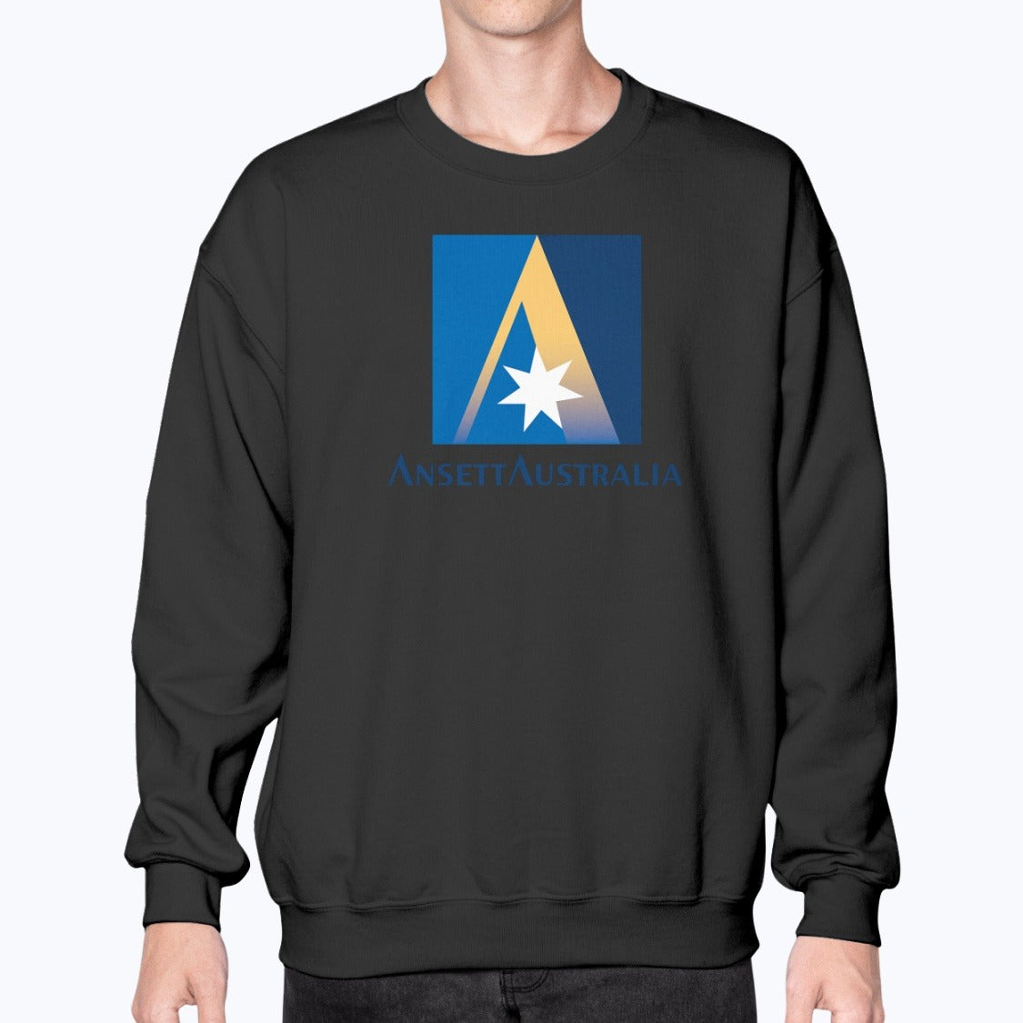 Ansett Australia Unisex Sweatshirt - Black - Model