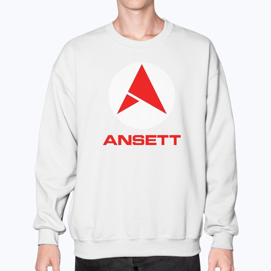 Ansett Australia Unisex Sweatshirt - White - Model