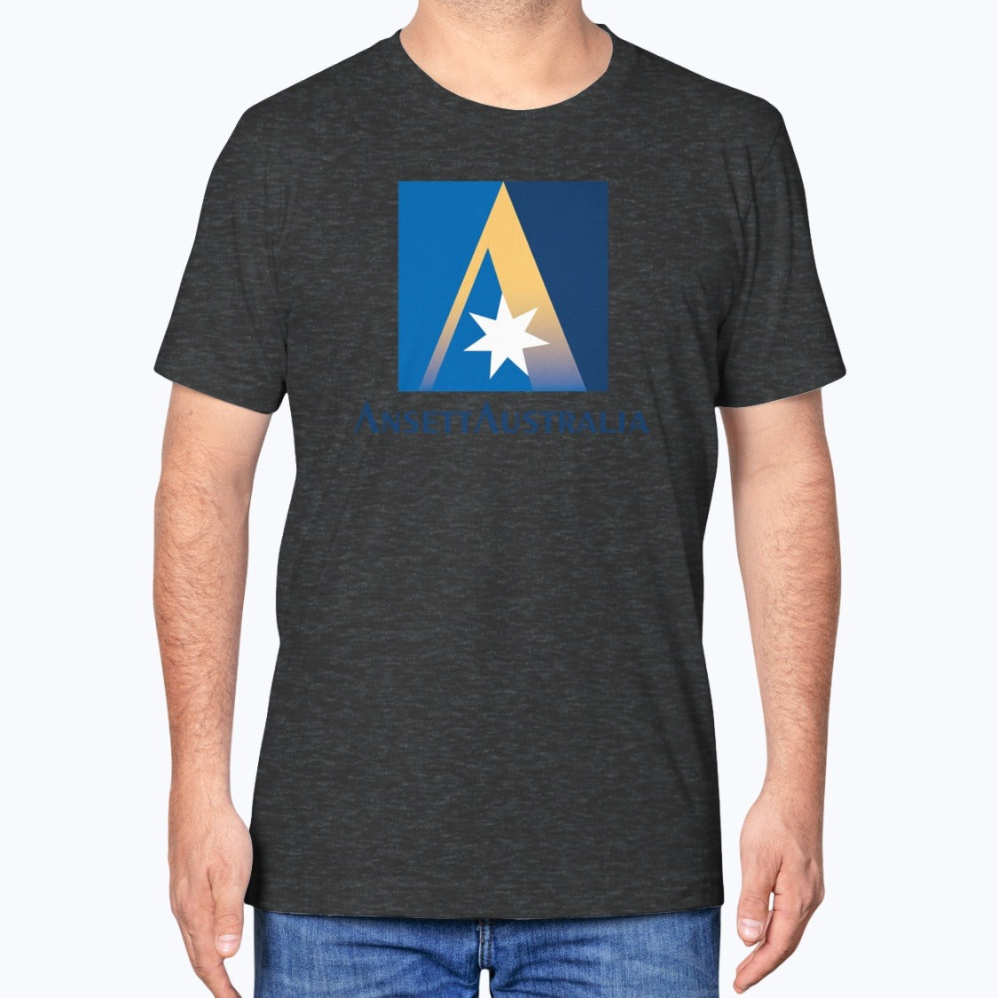 Ansett Australia Unisex T-Shirt - Dark Grey Heather - Model
