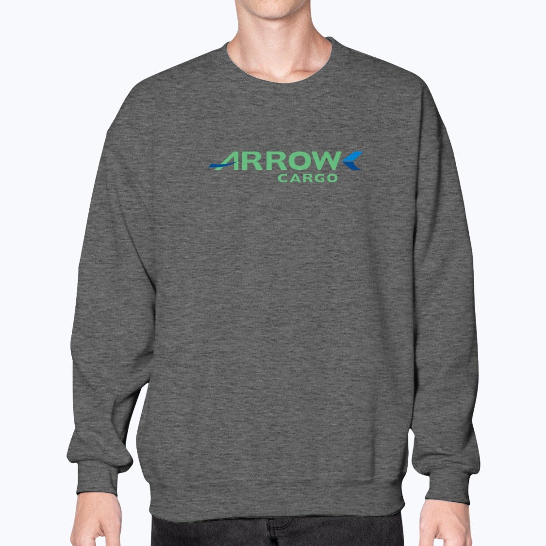 Arrow Cargo Unisex Sweatshirt - Dark Heather - Model