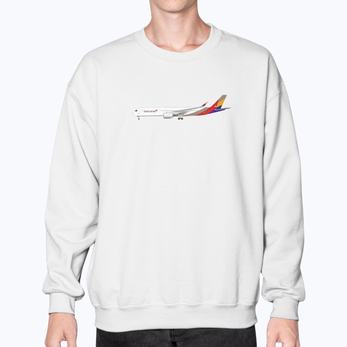 Asiana airlines A350 Unisex Sweatshirt - White - Model