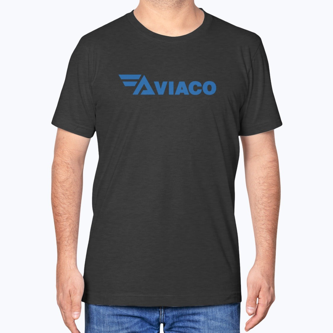 Aviaco Unisex T-Shirt - Black Heather - Model