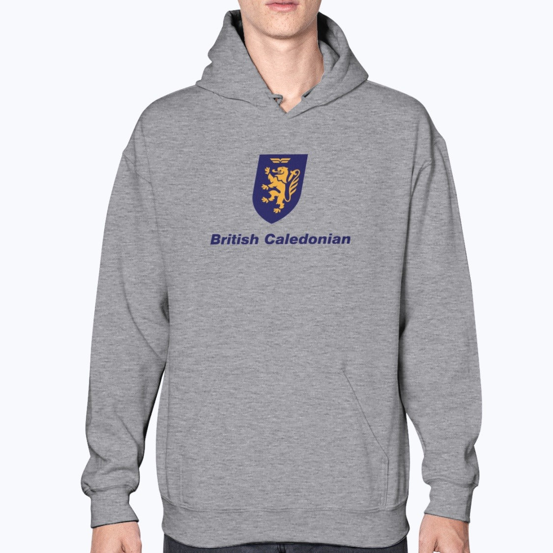 BCal British Caledonian Unisex Hoodie - Sport Grey - Model