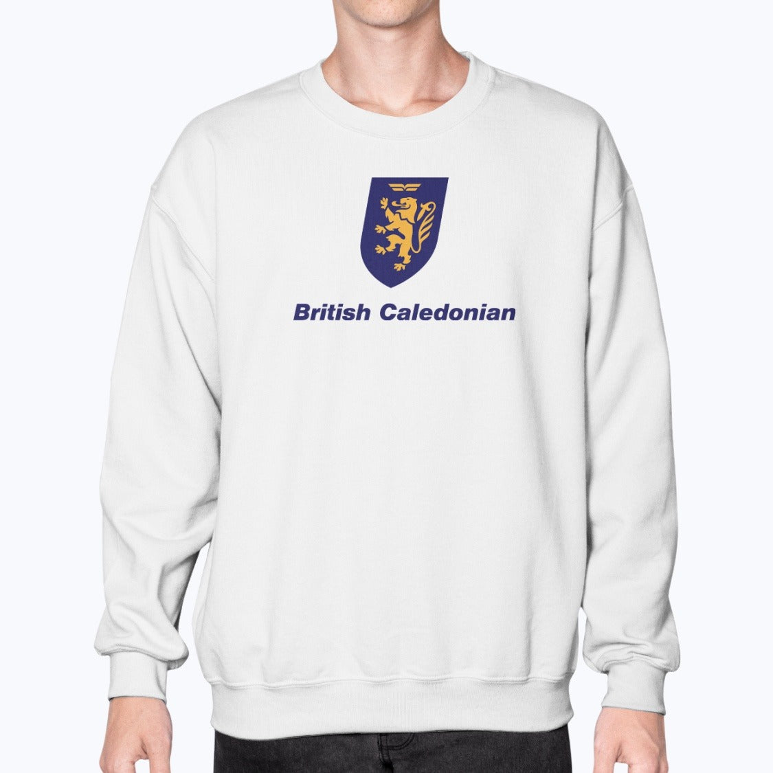 BCal British Caledonian Unisex Sweatshirt - White - Model