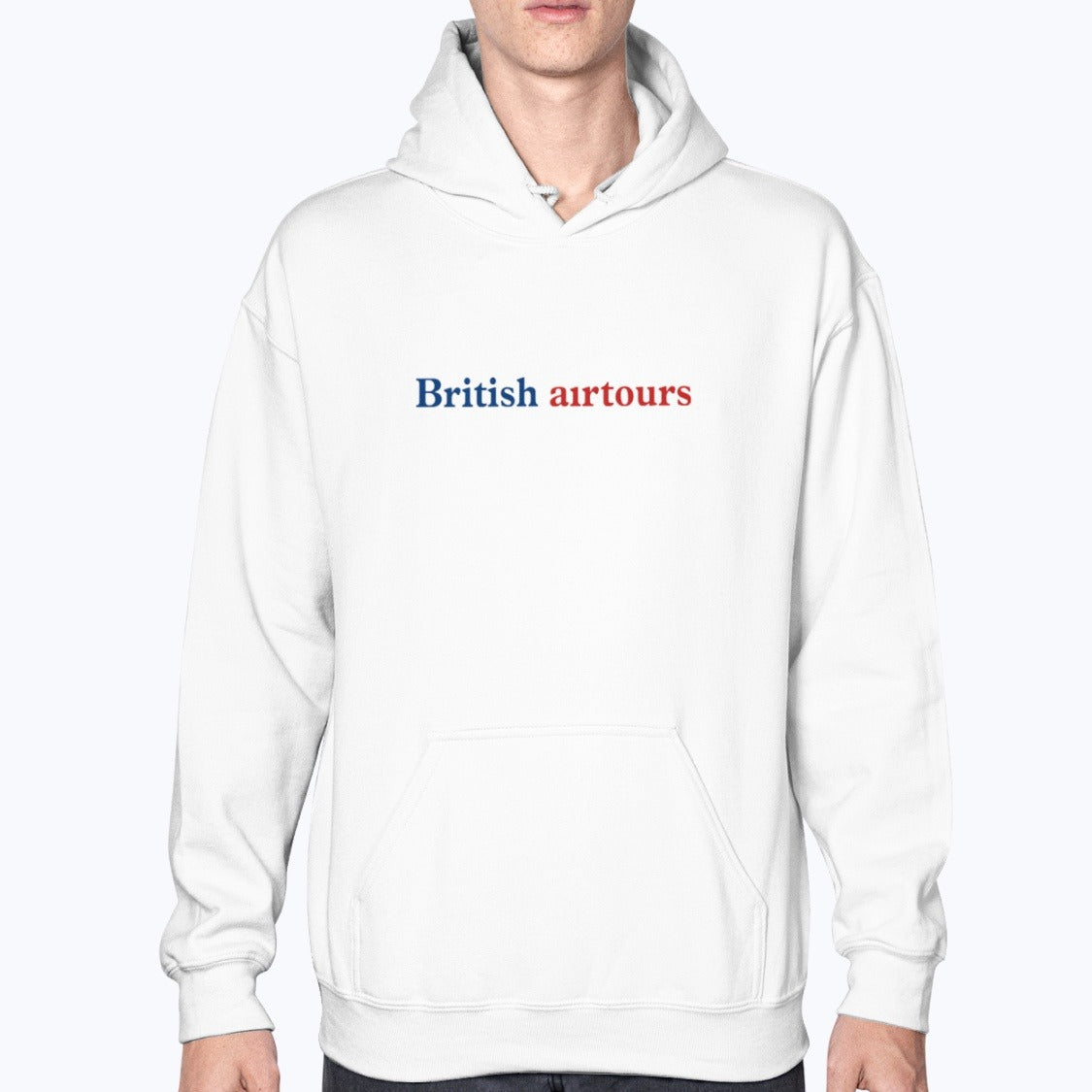 British Airtours 70s Unisex Hoodie - White - Model
