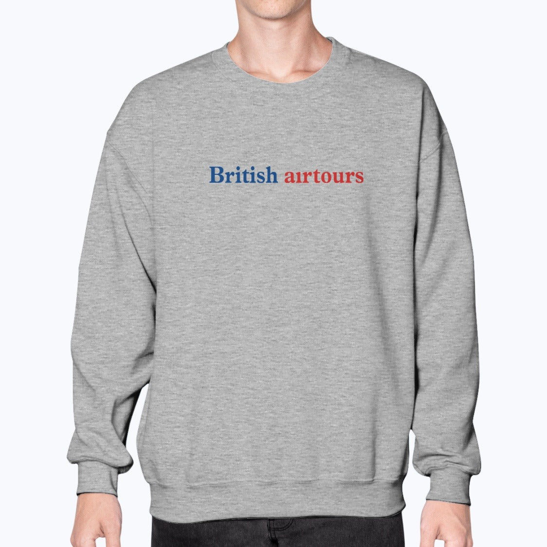 British Airtours 70s Unisex Sweatshirt - Sport Grey - Model