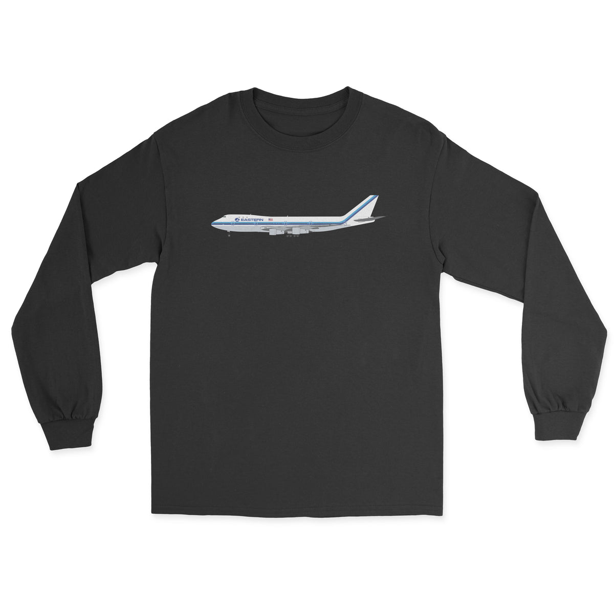 Eastern Airlines Boeing 747 Unisex Long Sleeve T-Shirt - Black