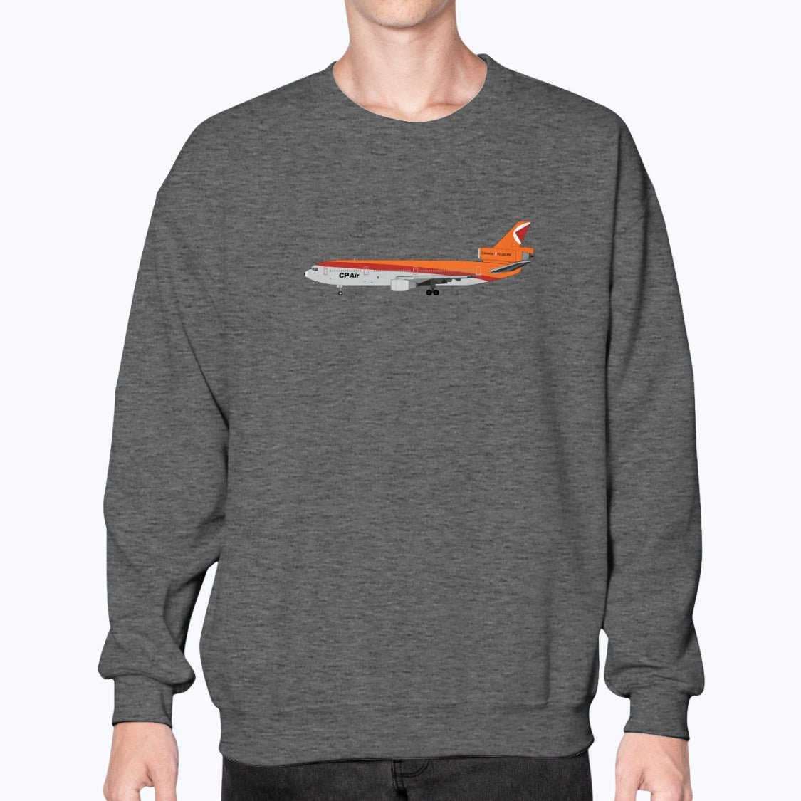 CP Air DC-10 Unisex Sweatshirt - Dark Heather - Model