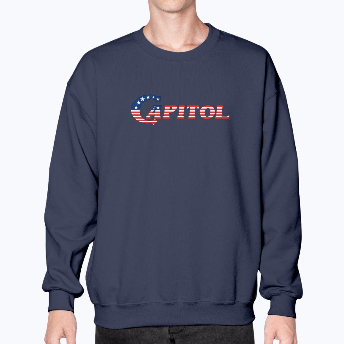 Capitol International Airways Unisex Sweatshirt - Navy - Model