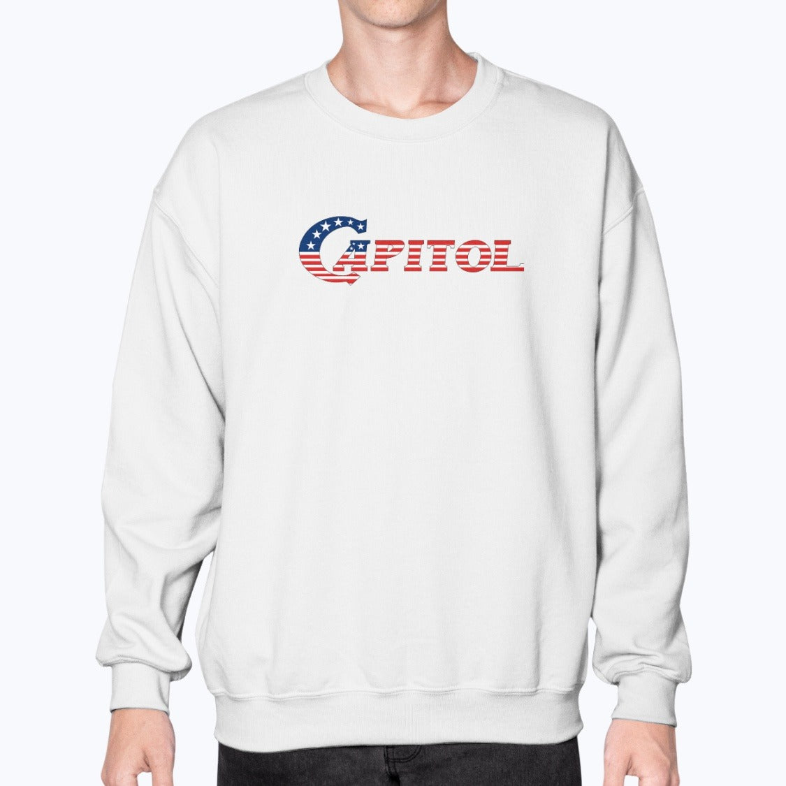 Capitol International Airways Unisex Sweatshirt - White - Model