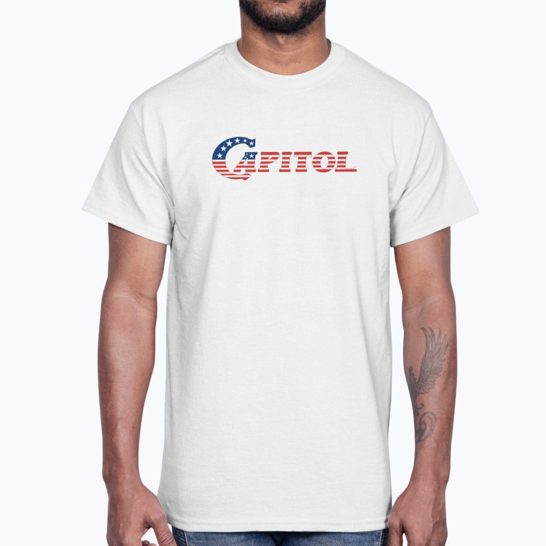 Capitol International Airways Unisex T-Shirt - White - Model