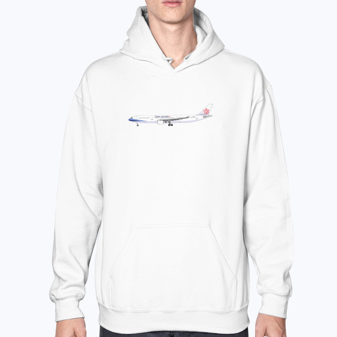 China Airlines A330 Unisex Hoodie - White - Model