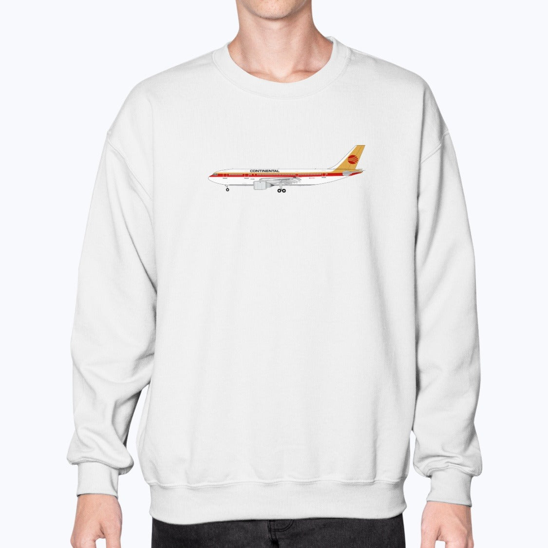 Continental Airlines A300 Unisex Sweatshirt - White - Model