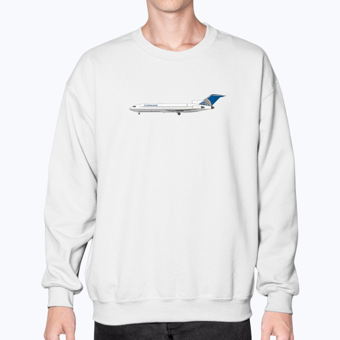 Continental Airlines B727 Unisex Sweatshirt - White - Model
