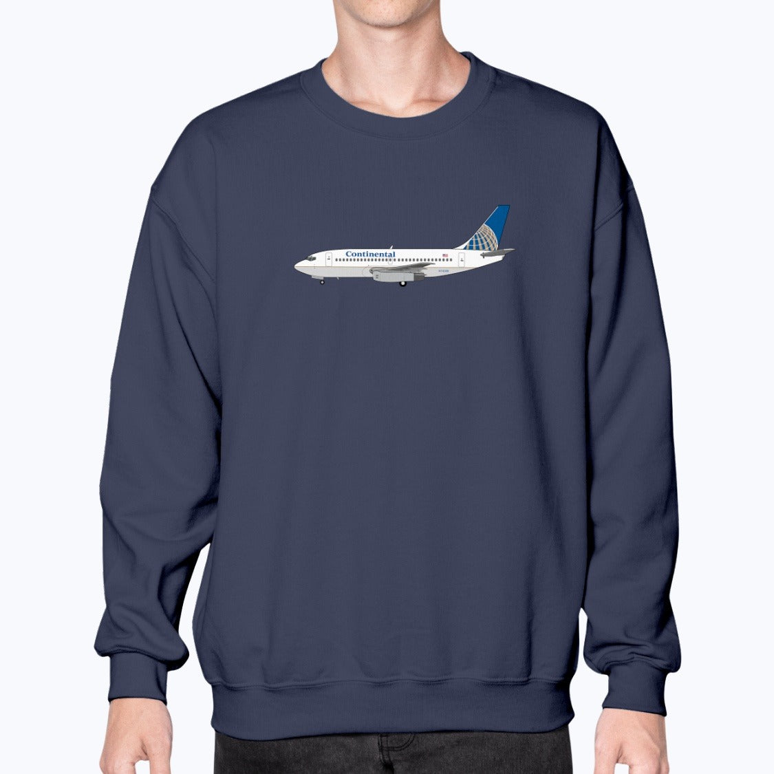 Continental Airlines B737-200 Unisex Sweatshirt - Navy - Model