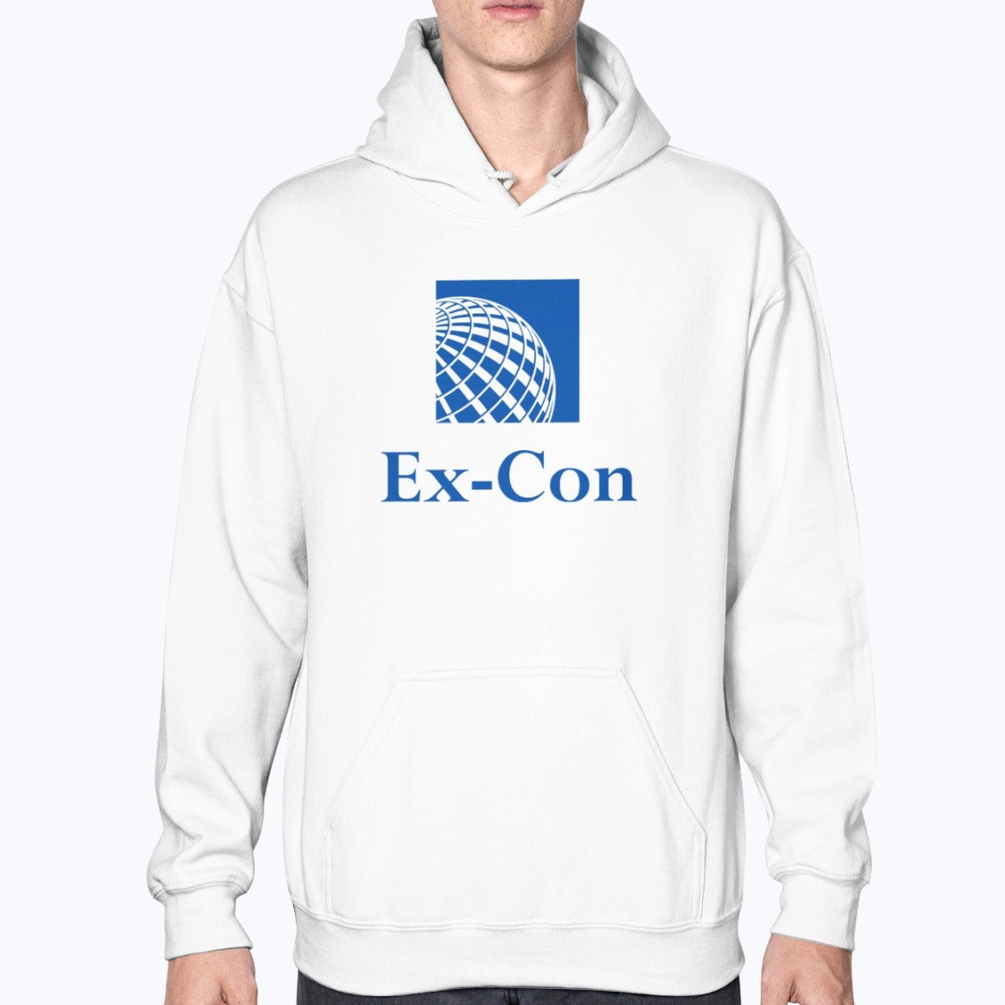 Continental Airlines Ex-Con Unisex Hoodie - White - Model