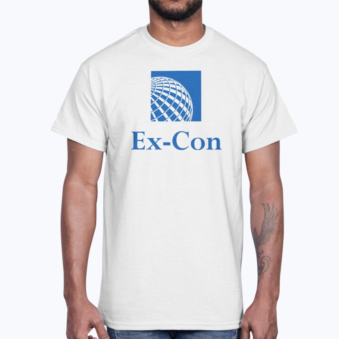 Continental Airlines Ex-Con Unisex T-Shirt - White - Model