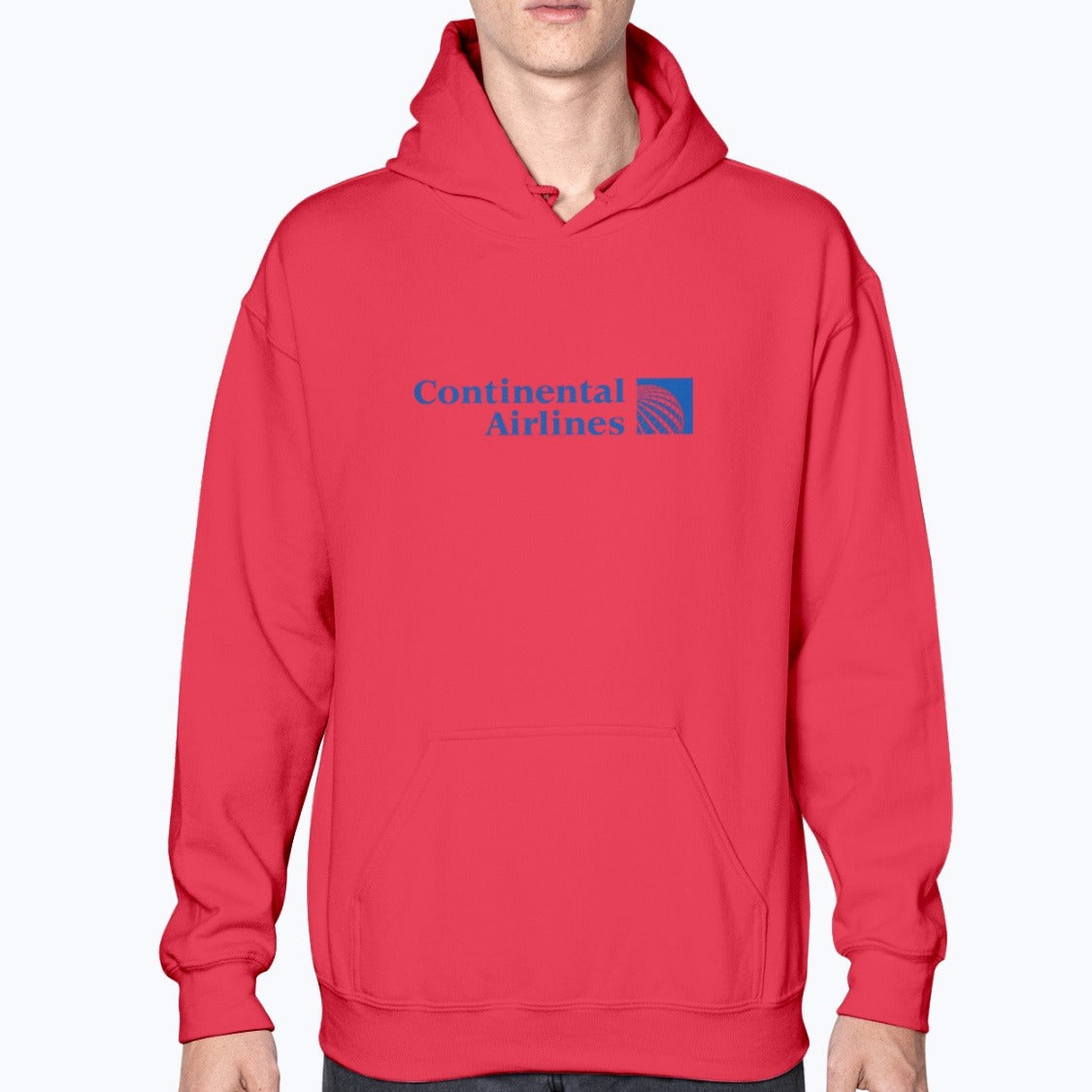 Continental Airlines Unisex Hoodie - Red - Model